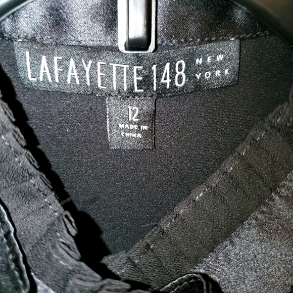 Lafayette 148 New York Womens Silk Black blouse 12 NWT - Picture 5 of 10